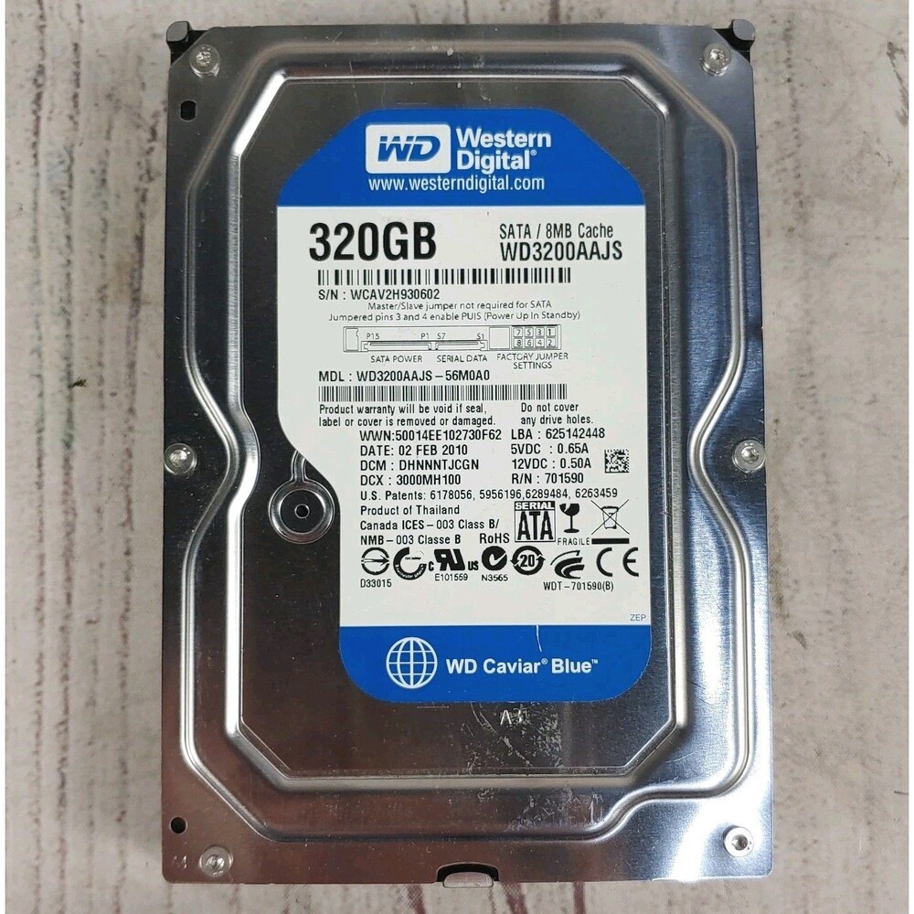 WD3200AAJS-56M0A0 - Western Digital 320GB - 7200 RPM SATA - 3.5" HDD - Tested